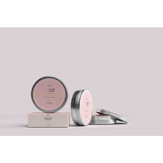 Skincare Cosmetic Makeup Powder Compact Design PSD Mockup Template